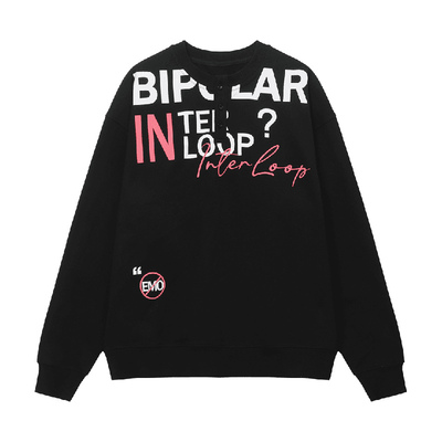 BIPOLAR大字排版亨利领卫衣