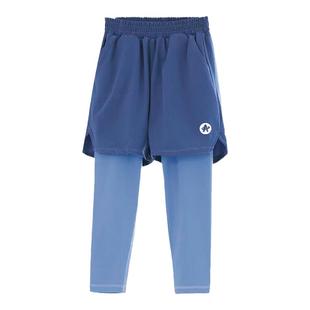 假两件男童网球运动裤秋冬速干裤户外训练长裤跑步中大儿童紧身裤