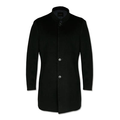 虎豹中长款羊毛立领大衣