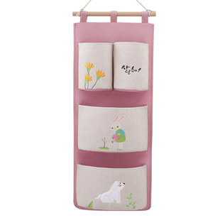 大容量布艺收纳袋挂袋墙挂式杂物袋墙上多层收纳门后床头储物袋