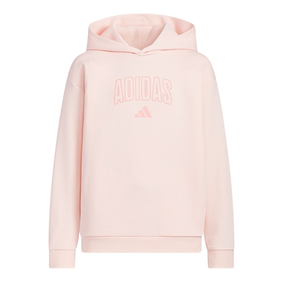 adidas阿迪达斯连帽套头衫2025秋女大小童粉色休闲运动卫衣KC1550