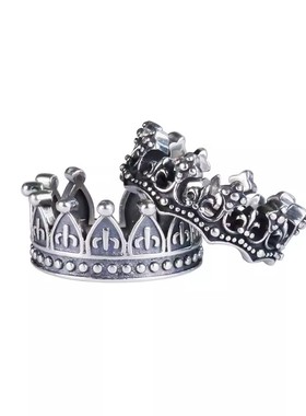 925纯银戒指气质复古皇冠情侣戒