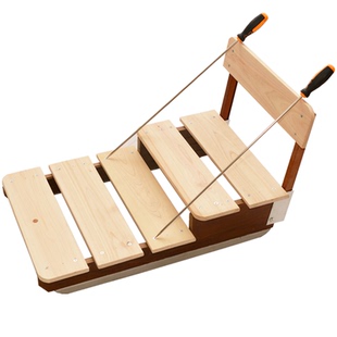 【单双人实木滑冰车】 成人儿童亲子划冰车 桧木实木冰爬犁溜冰车