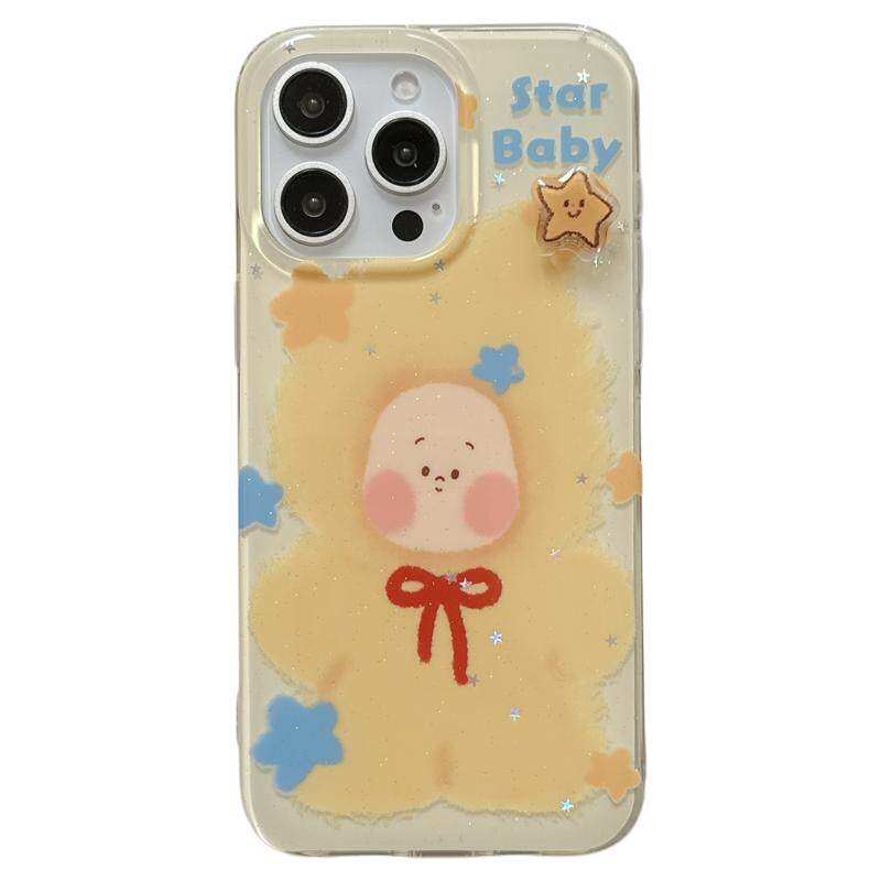 jze 软萌可爱卡通旋转适用苹果16ProMax手机壳网红iphone13新款15pro女款17超好看16pro双层14全包防摔保护套