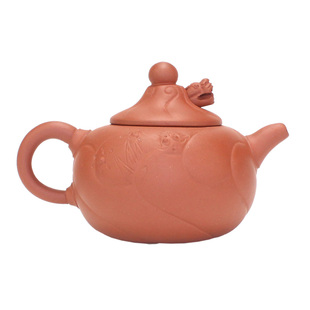 200cc活动龙腾壶鱼化龙壶 朱砂紫砂两色可选宜兴紫砂壶龙头把茶壶