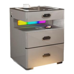 鹿匠实木床头柜保险柜蓝牙音响人脸识别45cm宽指纹密码锁存钱保管柜办公室家用小型2026新款防盗保险箱