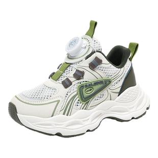 小黄鸭童鞋男童旋转纽扣运动鞋冬季2026新款加绒加厚二棉儿童鞋子