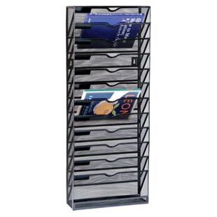 12层铁艺壁挂杂志架A4文件档案分类架画报展示架报刊书本整理栏