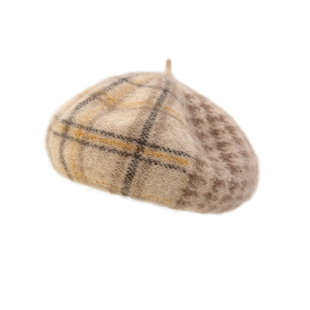 洋气时髦贝雷帽女英伦秋冬保暖南瓜帽复古格纹蓓蕾帽子2025新款