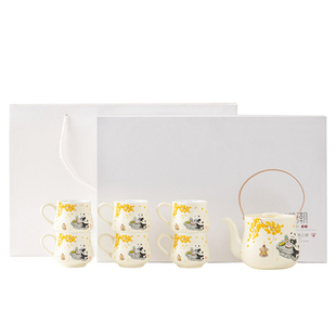 众人品茶壶茶杯套装大容量一壶六杯功夫茶具家用高档提梁泡茶器具