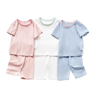莫代尔棉宝宝睡衣夏季薄款婴儿套装男童家居服女童短袖七分裤分体