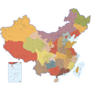中国地图市县公司客厅沙发背景墙挂饰装饰画大幅尺寸发光壁挂画