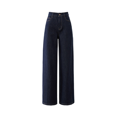 逸阳加绒加厚显瘦直筒牛仔裤