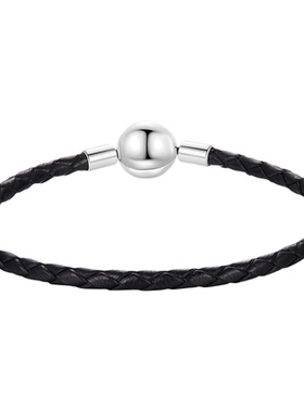 锦河畔S925纯银皮绳手链