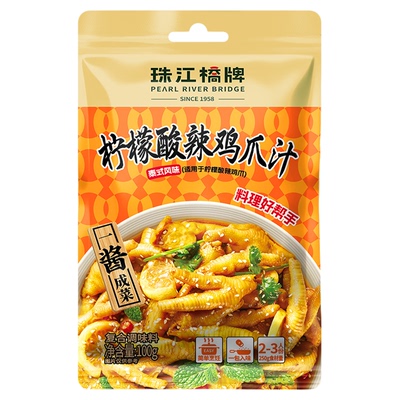 珠江桥牌柠檬酸辣鸡爪汁100g