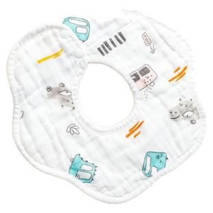 十月结晶宝宝围嘴吃饭口水巾纯棉围兜防水新生婴儿可旋转秋冬季