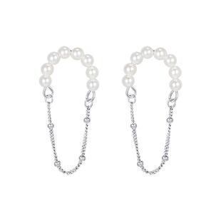 925纯银珍珠耳骨夹无耳洞女新款耳夹高级感流苏耳环气质耳挂耳饰