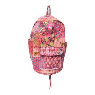 Patchwork㊣海外代购 手作迷人波西米亚拼布工艺红色棉质双肩背包