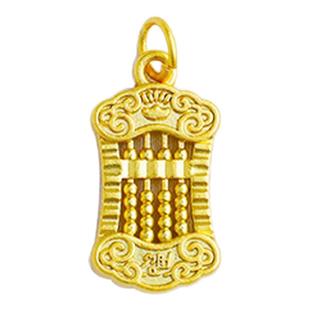 沙金转运珠滴油狐狸吊坠铜镀沙金双面复古算盘吊饰手链串珠挂件