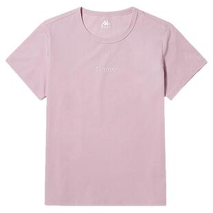 卡帕Kappa复古运动短袖新款女字母印花T恤休闲半袖夏圆领图案衫