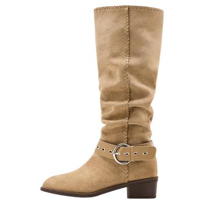 星期六新款高跟西部靴长筒靴女款