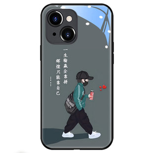 新款励志iPhone13手机壳15全包镜头17苹果16promax保护套12防摔11简约mini潮牌xr男14plus女x个性7文字e玻璃6