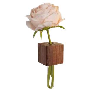 实木插花器创意试管插花器冰箱贴磁贴留言固定磁力贴水培植物花瓶