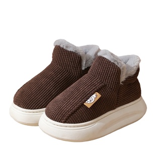 棉拖鞋女冬包跟2025新款厚底防滑保暖外穿毛拖鞋家居室内棉鞋男士