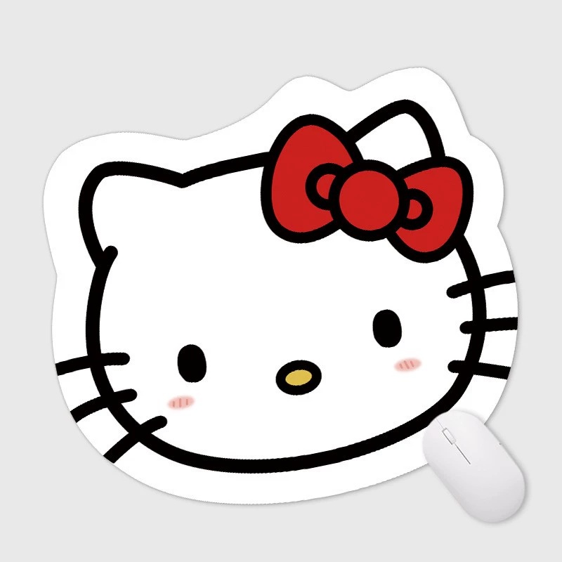 HelloKitty鼠标垫异形软垫女孩子卡通凯蒂猫电脑桌垫皮革材质防滑