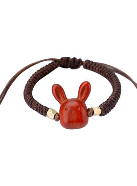 手工编织小兔子情侣手链