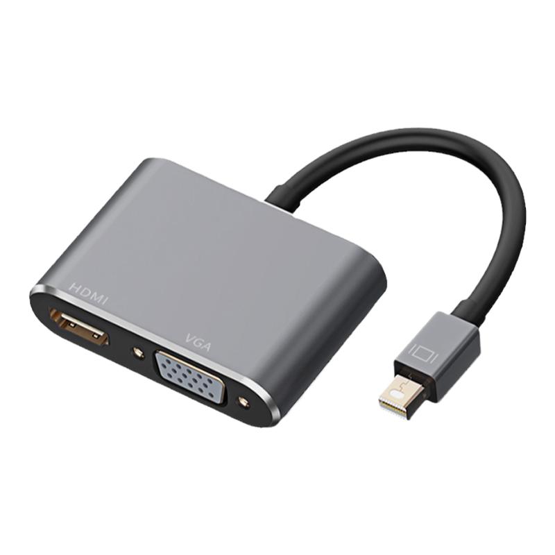 minidp转hdmi/vga电脑转换器dp接口雷电2扩展坞typec连接显示器投影仪外接转接头线适用苹果macbookair笔记本