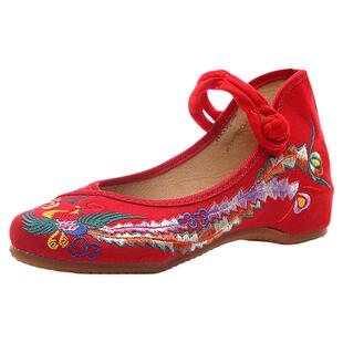 新款夏季老北京布鞋女绣花鞋民族风单鞋牛筋底女鞋广场舞鞋妈妈鞋
