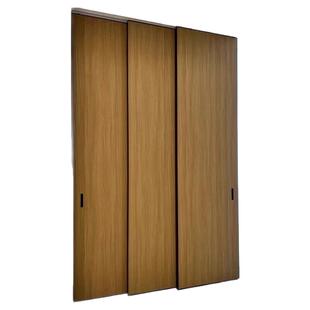 三联动推拉门木门吊轨门书房隐形门阳台客厅L型推拉门移门隔断门