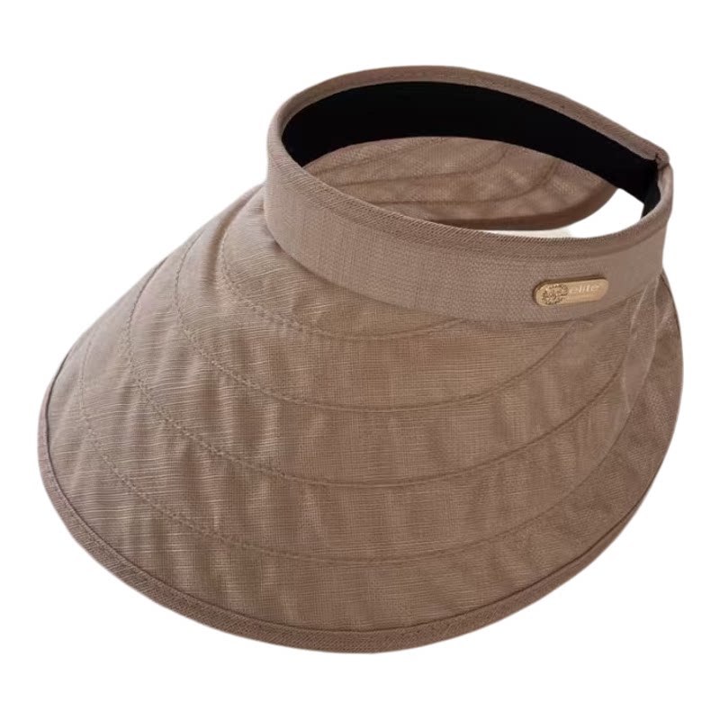 韩国代购女夏秋大檐遮阳帽条纹户外防晒遮脸空顶帽防紫外线太阳帽