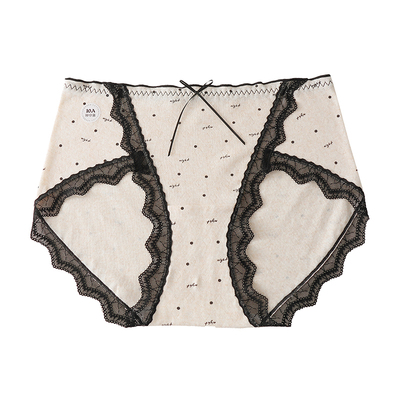 内裤女胖mm大码性感蕾丝a类纯棉抗菌裆高腰纯欲高开叉女士三角裤