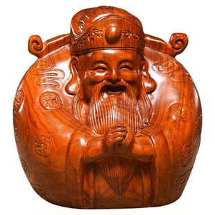 花梨木雕福禄寿三星摆件实木质雕刻家居客厅装饰祝寿工艺送礼礼品