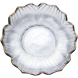 日式玻璃描金茶碟杯垫茶道创意功夫茶杯托隔热玻璃茶托品茗杯茶垫