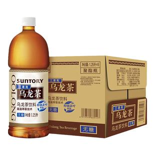 SUNTORY三得利乌龙茶无糖大瓶茶饮料1.25L*6瓶整箱团购批发0糖0脂