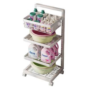 多功能卫生间小推车厕所落地多层可调节推车浴室脸盆架收纳置物架