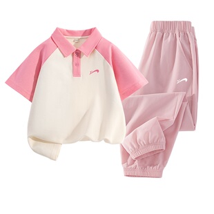 贵人鸟童装女童夏套装2026新款儿童夏季速干运动服中大童短袖夏装