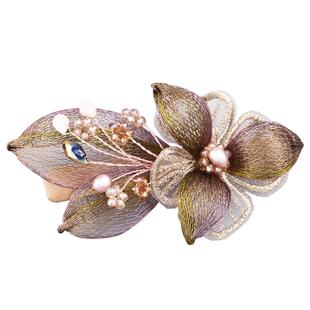 发夹后脑勺妈妈发卡女高档头发夹子高端头饰头花一字夹弹簧夹发饰