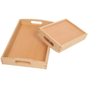 萌学蒙氏教育萌学蒙特梭利蒙氏教室专用托盘高端教具收纳榉木托盘