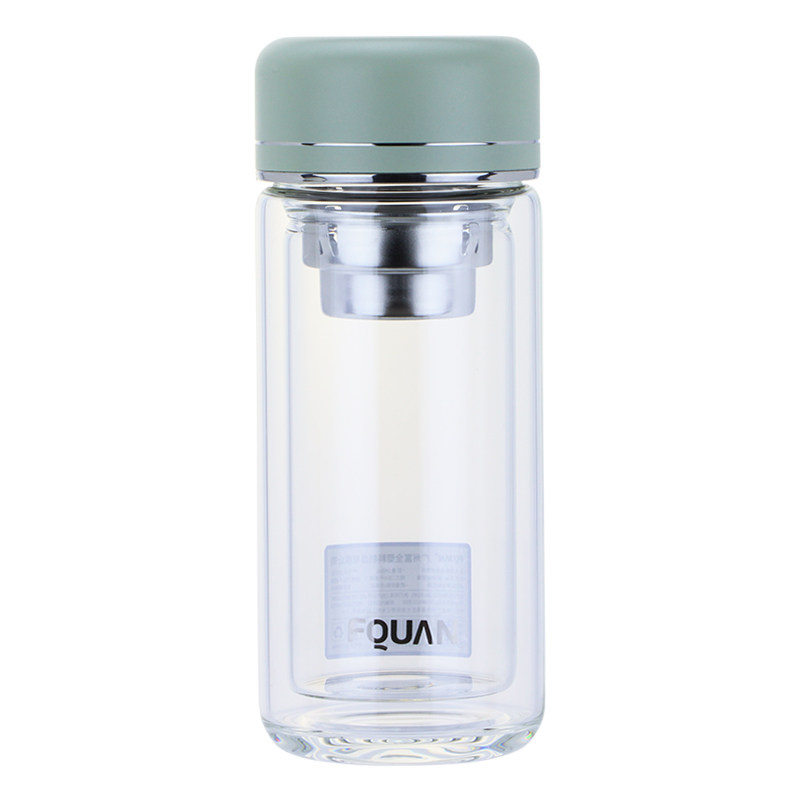 双层隔热玻璃杯男士泡茶水杯女生过滤办公室高硼硅加厚带茶隔杯子