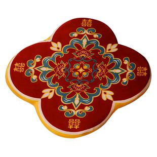 结婚红色喜字抱枕跪垫一对客厅沙发坐垫婚房靠枕布置装饰婚庆用品