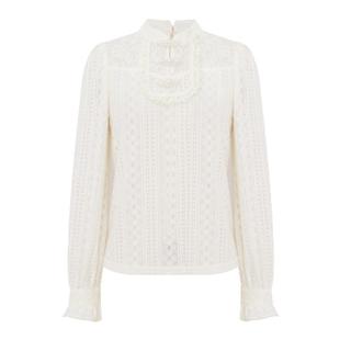 LULUALWAYS【商场同款】冬季新款时尚甜美百搭通勤米色打底衬衫