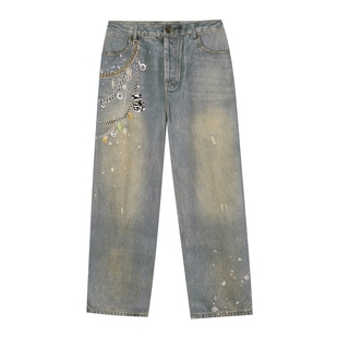 【张云雷同款】bosie2025秋季新款cleanfit复古水洗牛仔裤男情侣