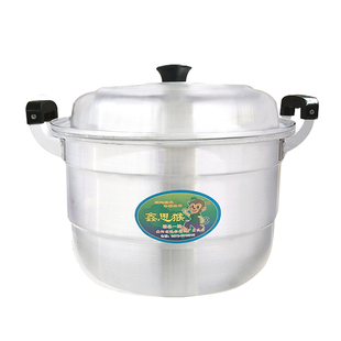 铝锅老式家用加厚双层蒸锅双耳铝制大铝锅特大号锑锅超大煤气灶用