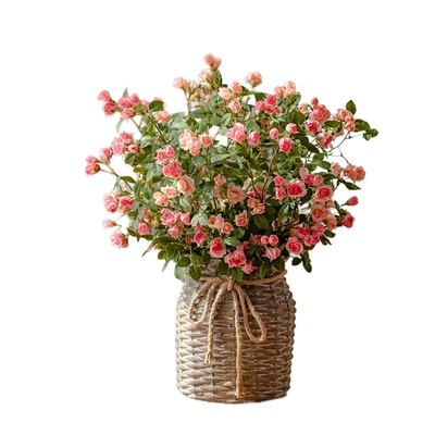 蔷薇玫瑰仿真花轻奢假花客厅摆设