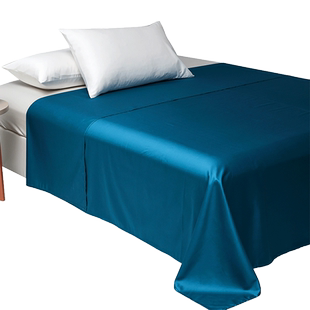 纯色蓝色床单单件60s新疆长绒棉单双人加大被单坑单定制订做尺寸