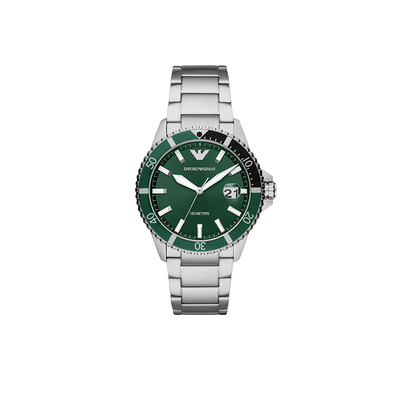 阿玛尼绿水鬼商务运动石英表男士